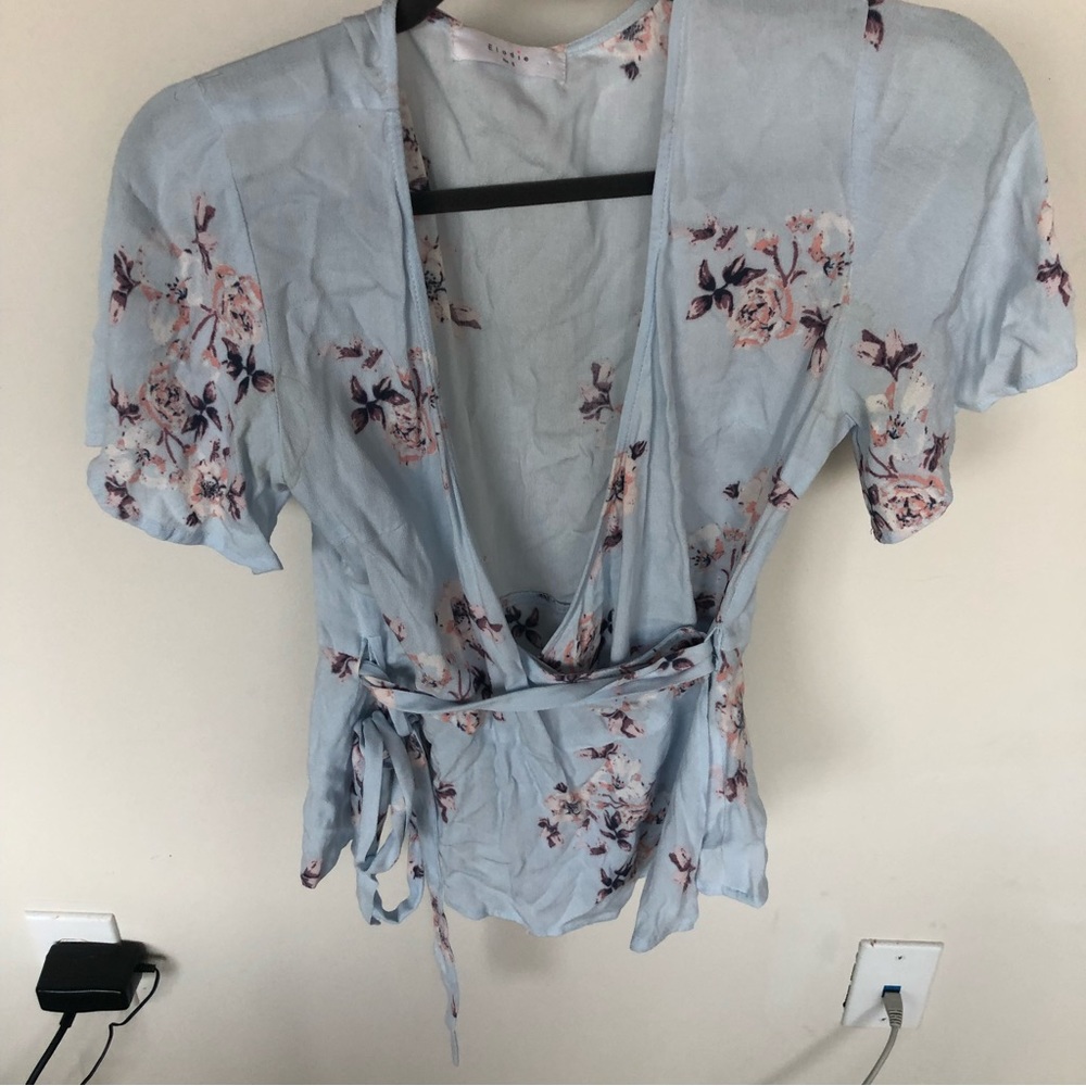 Floral wrap around shirt